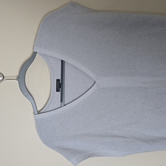 J. Jill Light Gray/Silver Ribbed Lightweight Cotton Blend Vest Size Large Petite - Picture 2 of 10